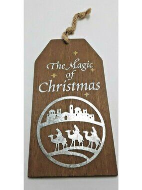 The Magic of Christmas Wooden Sign Bethlehem Wise Men Rustic Cottage Lodge